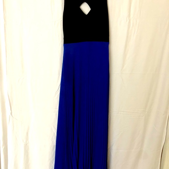 Laundry by Shellli Sargali Los angels pleated chiffon gown : maxi dress blue - Picture 3 of 11